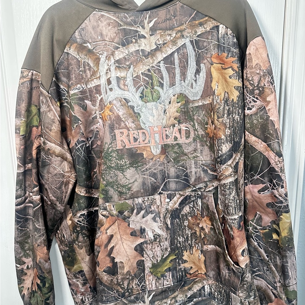 Vintage RedHead Deer Skull Camo hoodie